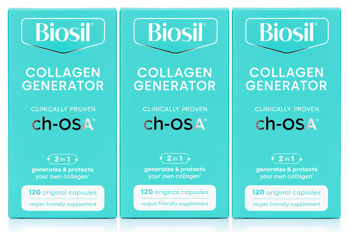 Biosil Collagen Generator with ch-OSA help generate collagen 120 Capsules (PACK OF THREE)
